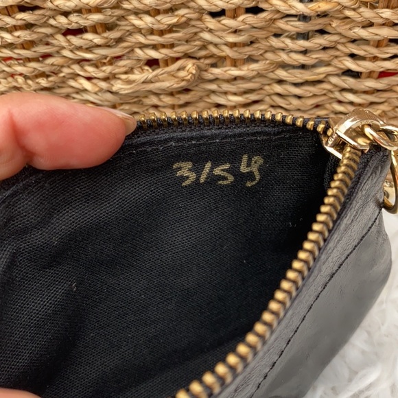 Black leather wristlet w/studded strap - Picture 11 of 12